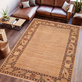 handmade Modern Gabbeh Beige Rust Hand Knotted RECTANGLE 100% WOOL area rug 6  x 9